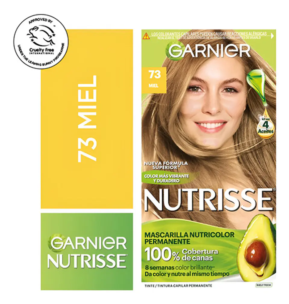 Tintura Garnier Nutrisse Tono 73 Rubio Dorado Miel 73 Miel 1