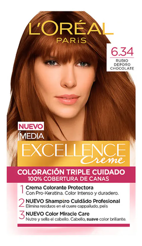 Tintura Excellence Creme 6.34 Rubio Oscuro Chocolate L'oréal