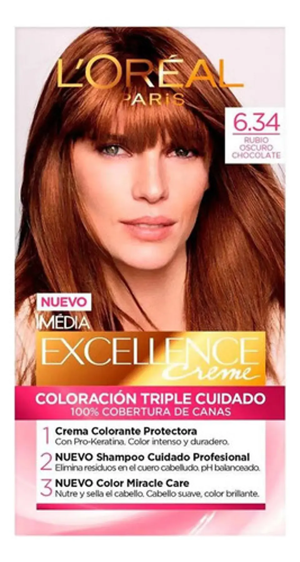Tintura Excellence Creme 6.34 Rubio Oscuro Chocolate L'oréal 3