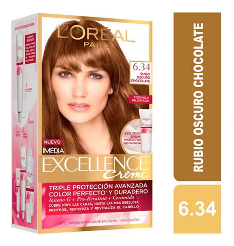 Tintura Excellence Creme 6.34 Rubio Oscuro Chocolate L'oréal 5