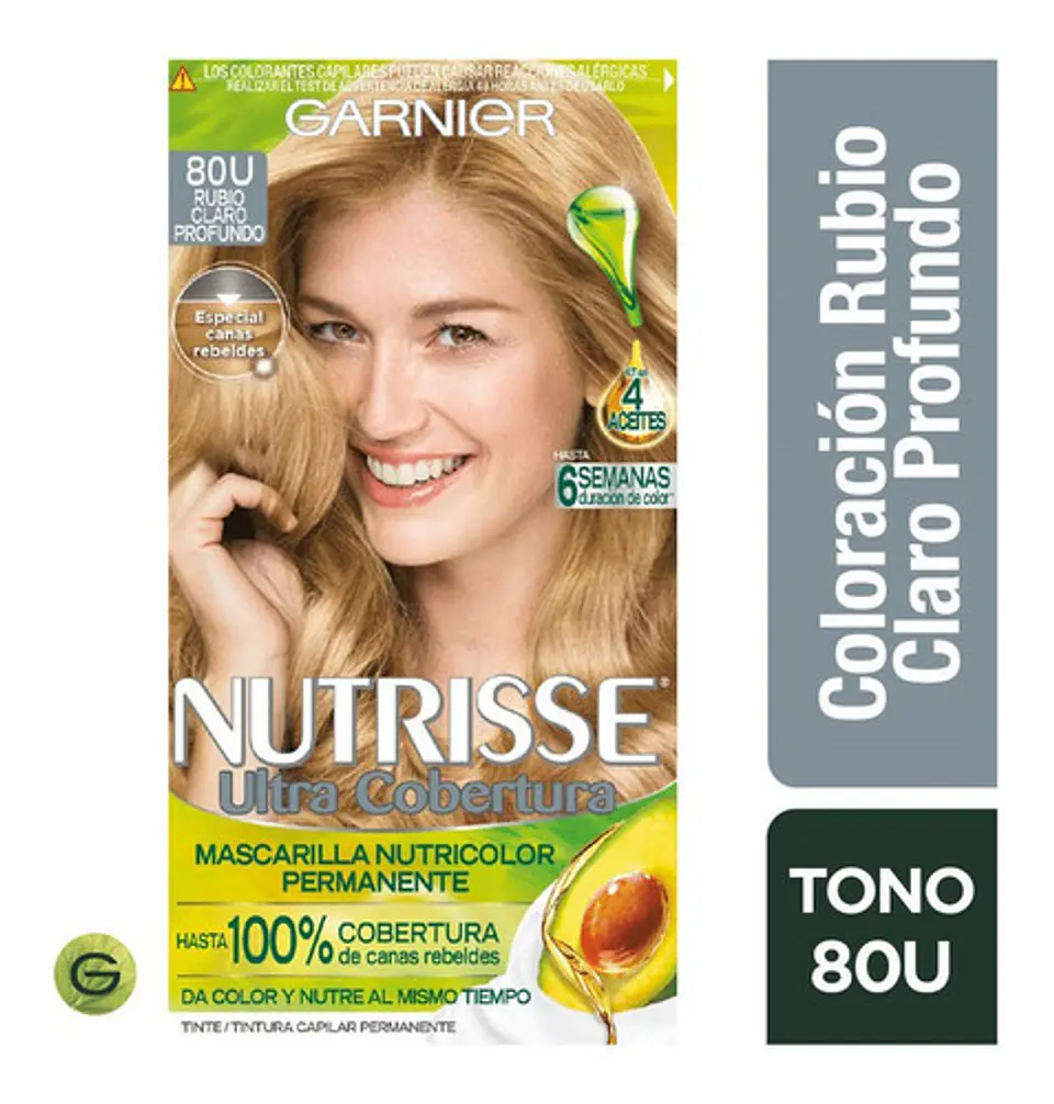 Tintura Garnier Nutrisse Ultra Cob. 80u Rubio Claro Profundo 80u Rubio Claro Profundo 2