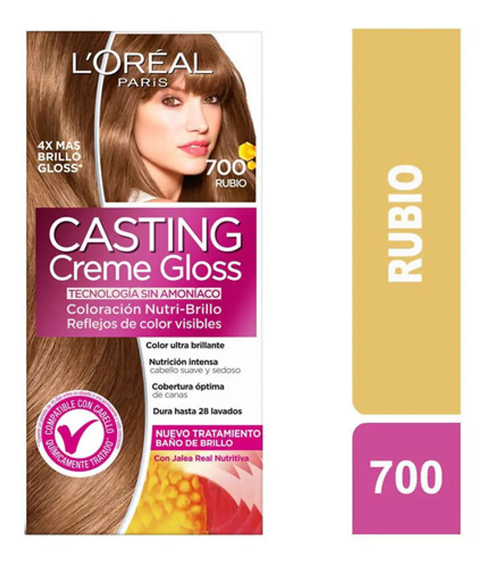 Tintura Casting Creme Gloss Casting Creme Gloss Tono 700 Rubio 15vol. Para Cabello 2