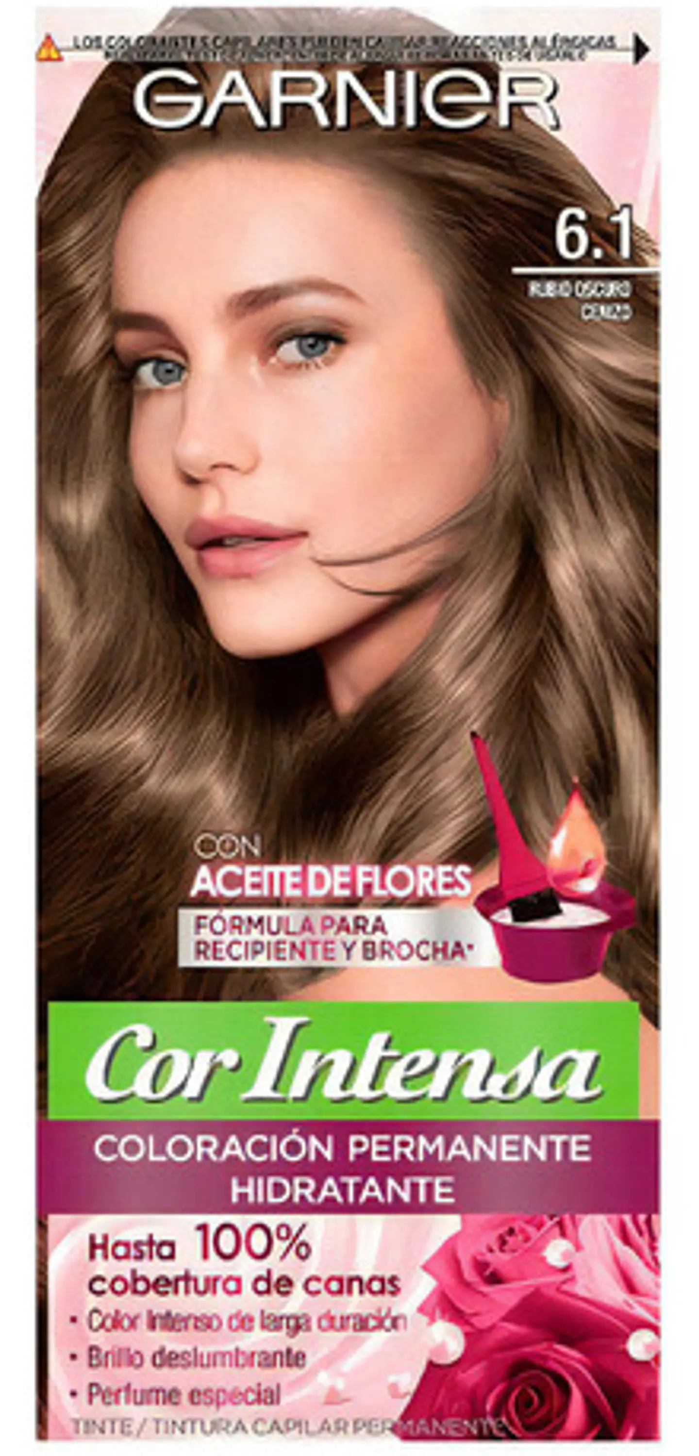 Tintura Garnier Cor Intensa 6.1 Rubio Oscuro Cenizo 1