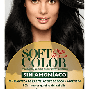 Tintura Wella Soft Color Tinte De Cabello Tono 20 Negro Para Cabello