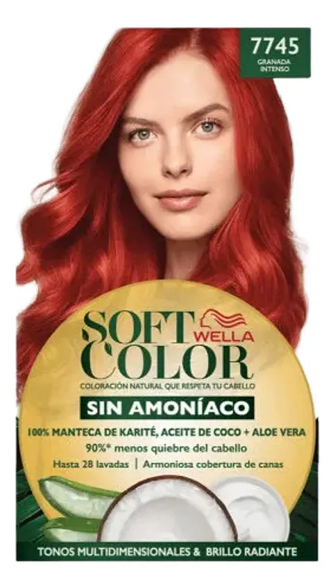 Tintura Wella Soft Color Tinte De Cabello Tono 7745 Granada Intenso Para Cabello