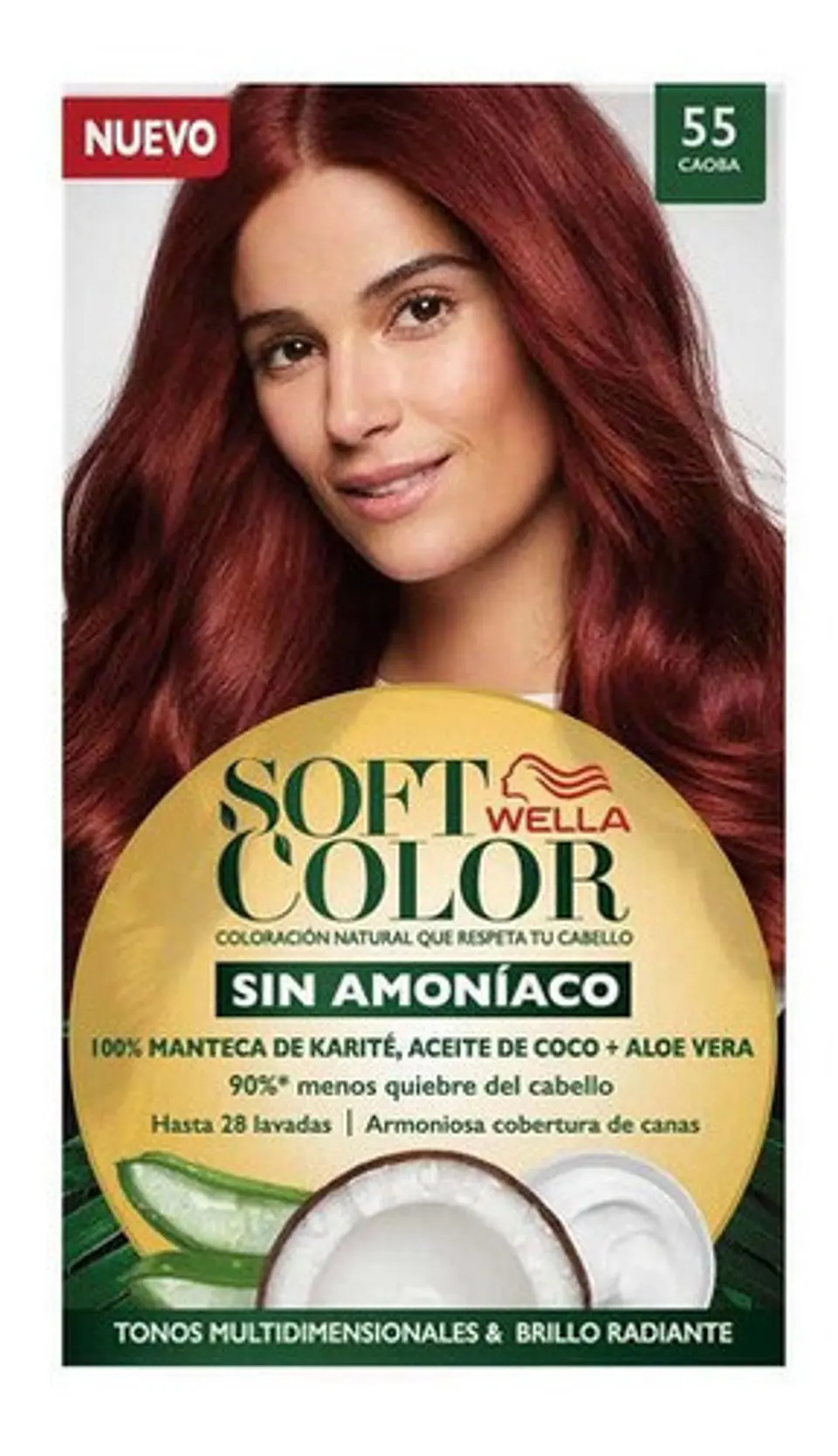 Tintura Permanente Hidratante Soft Color Caoba 55 Wella 1