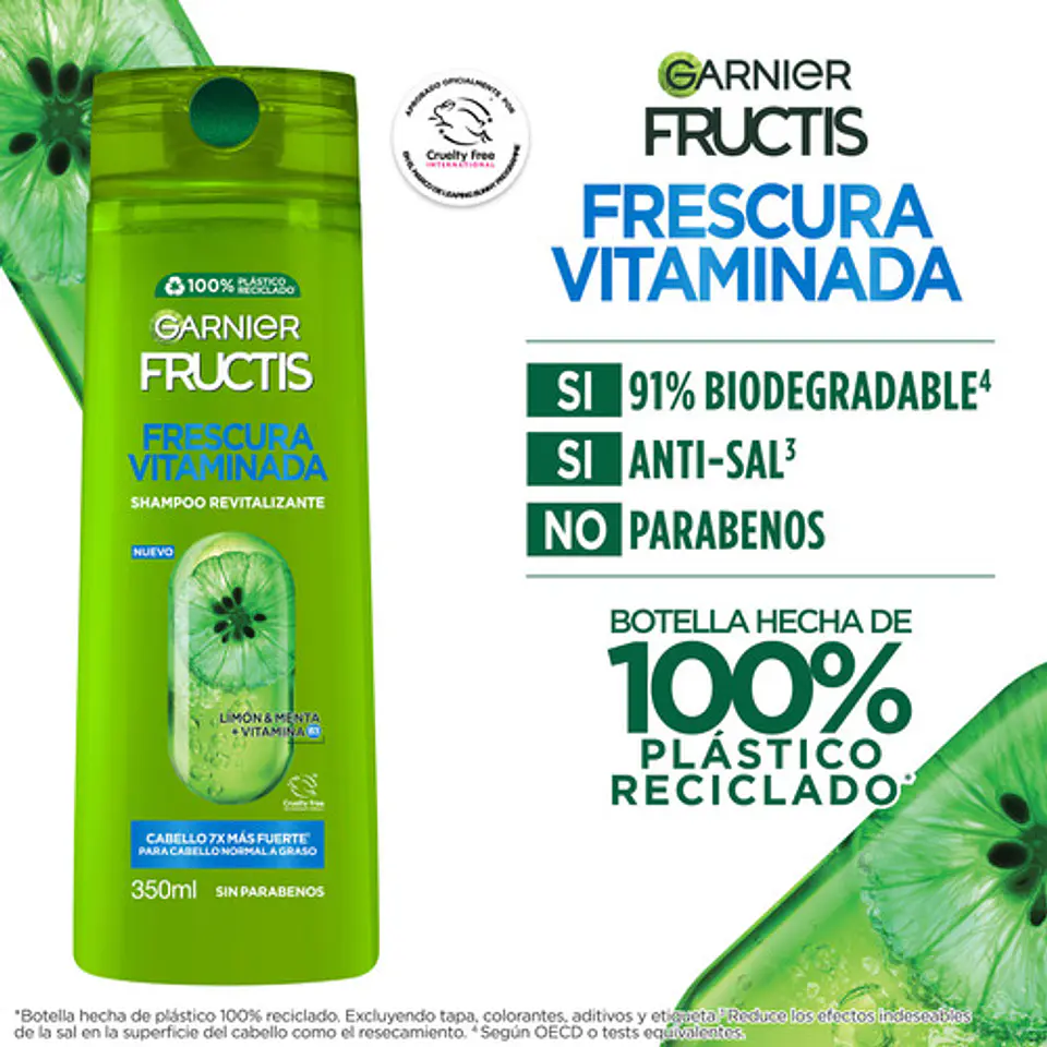 Shampoo Fructis Frescura Vitaminada 350 Ml 3