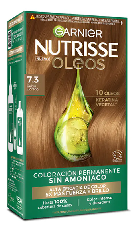 Tintura Garnier Nutrisse Oleos 7.3 Rubio Dorado