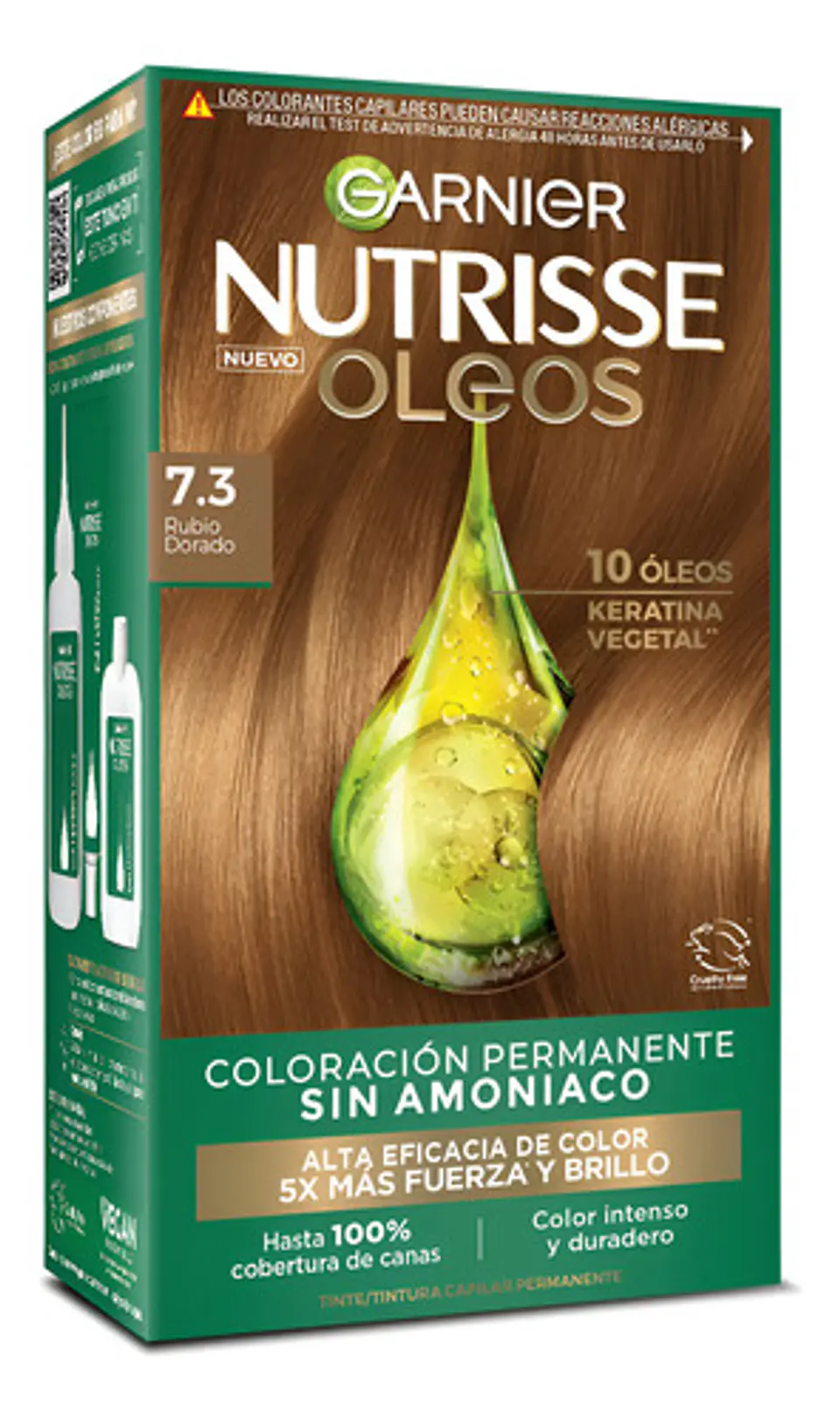 Tintura Garnier Nutrisse Oleos 7.3 Rubio Dorado 1