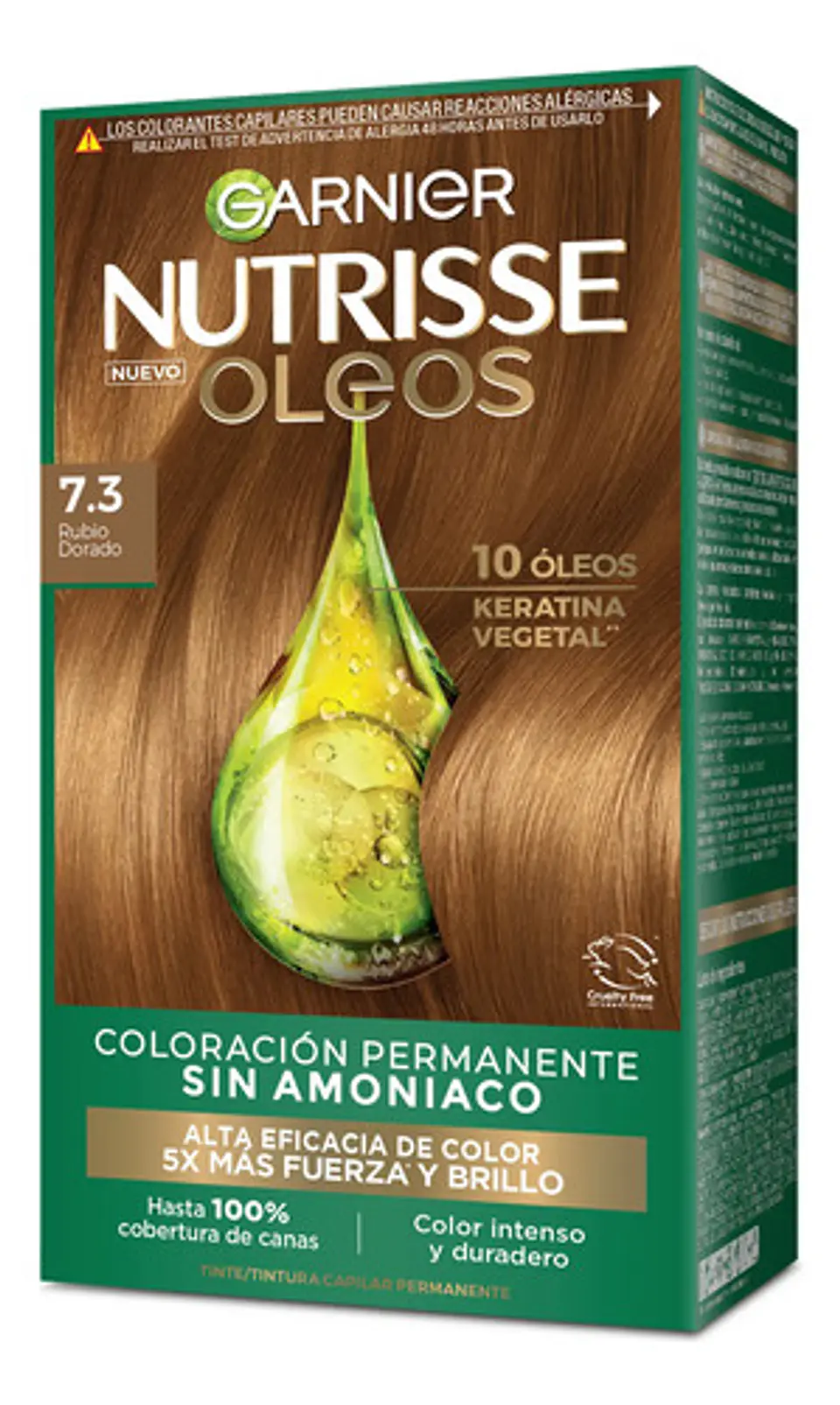 Tintura Garnier Nutrisse Oleos 7.3 Rubio Dorado 3