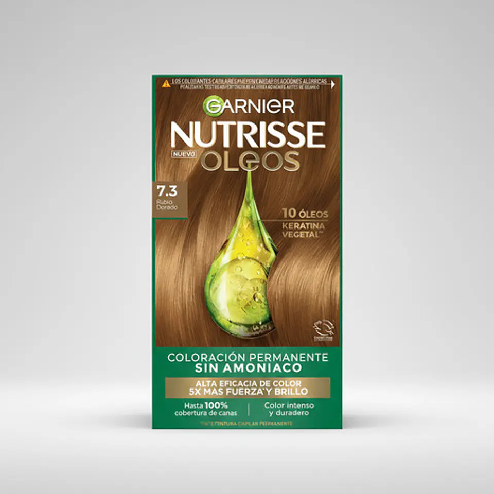 Tintura Garnier Nutrisse Oleos 7.3 Rubio Dorado 4