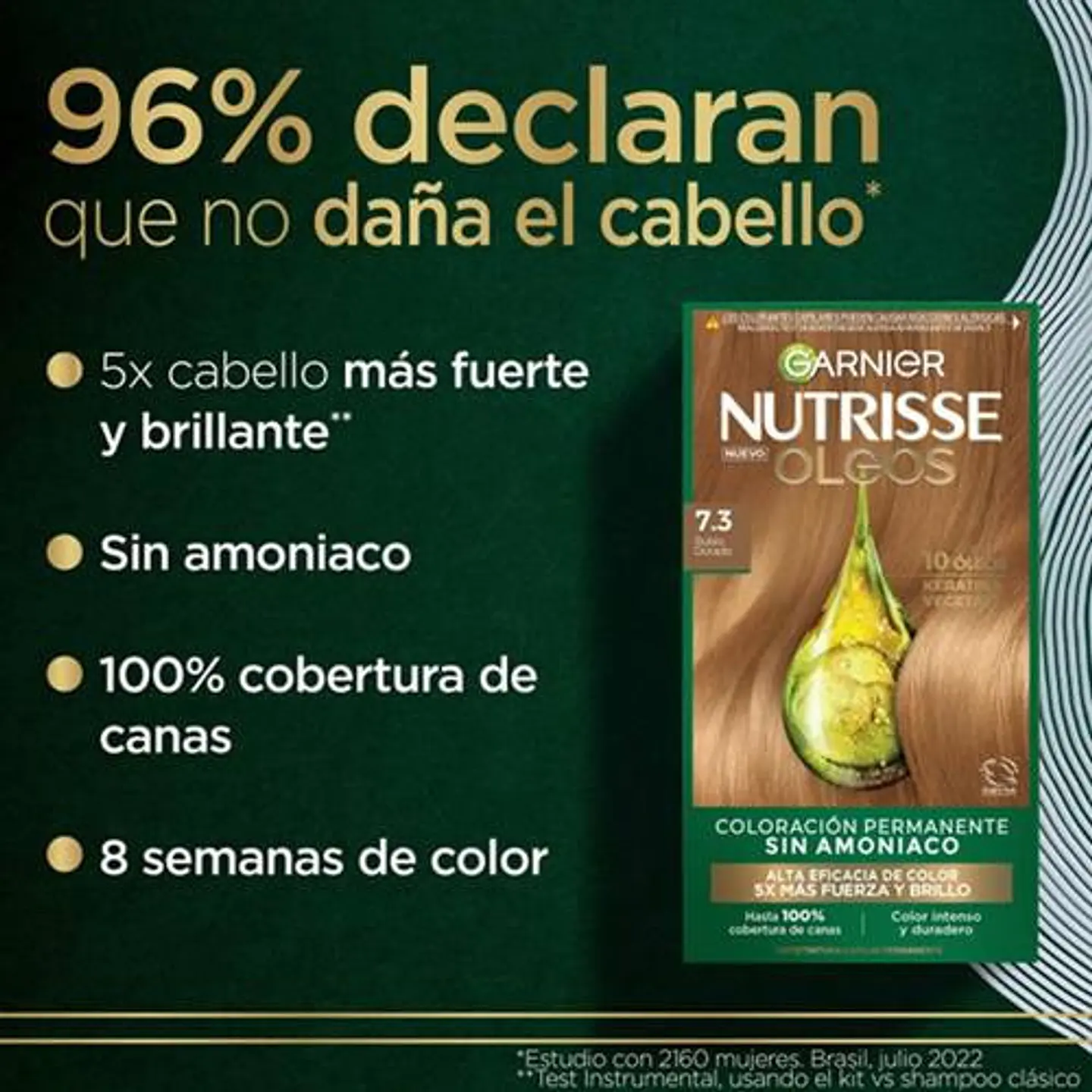 Tintura Garnier Nutrisse Oleos 7.3 Rubio Dorado 7