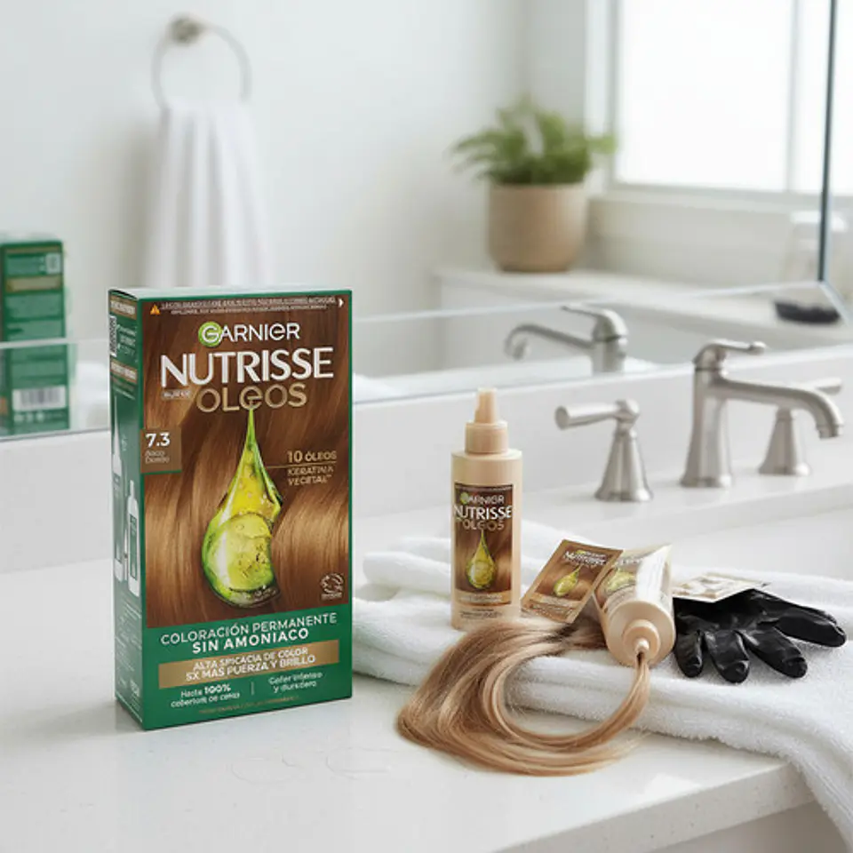 Tintura Garnier Nutrisse Oleos 7.3 Rubio Dorado 8