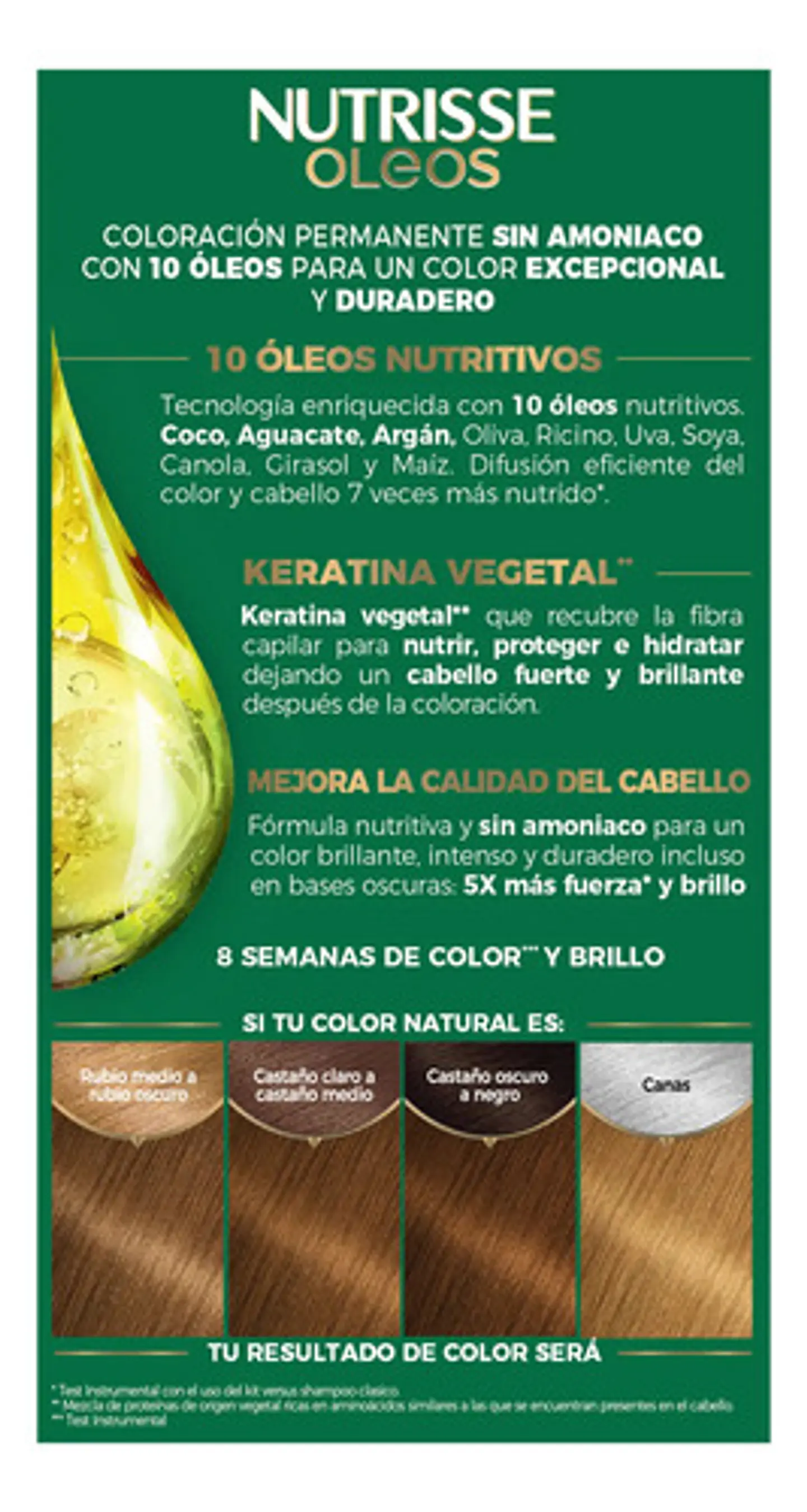 Tintura Garnier Nutrisse Oleos 7.3 Rubio Dorado 11