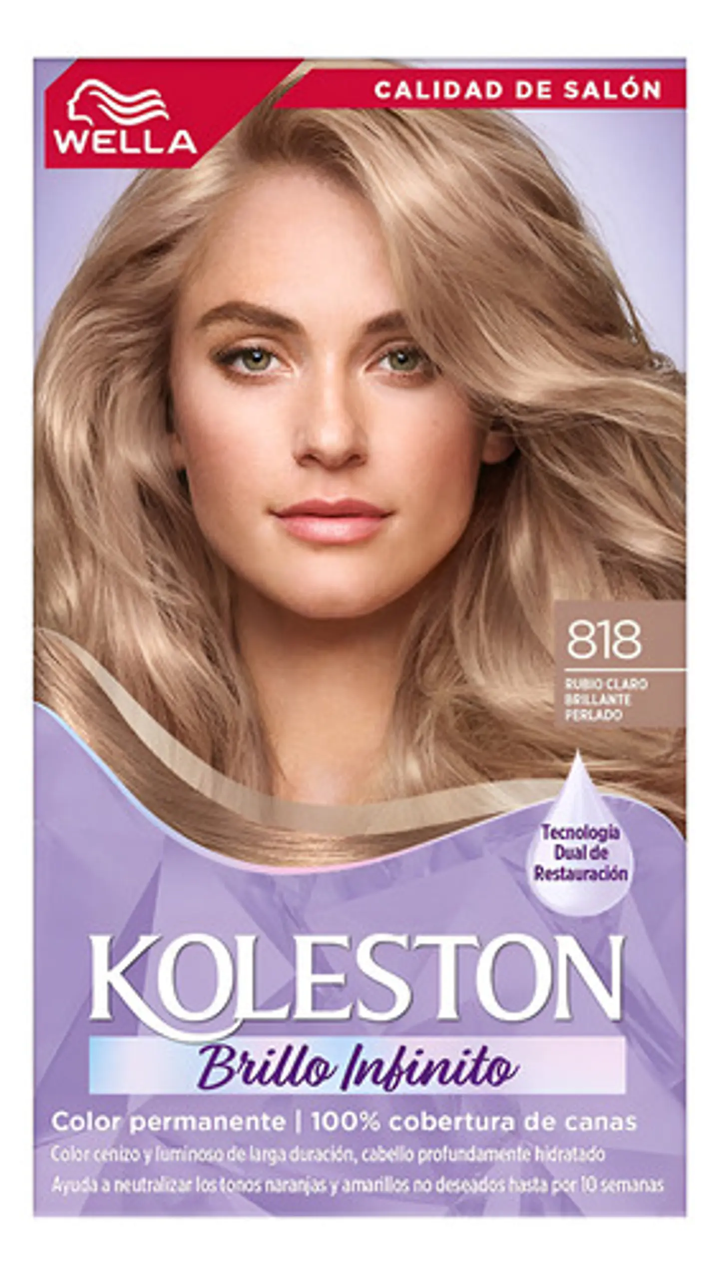 Koleston Brillo Infinito Rubio Claro Brillante Perlado 818 1
