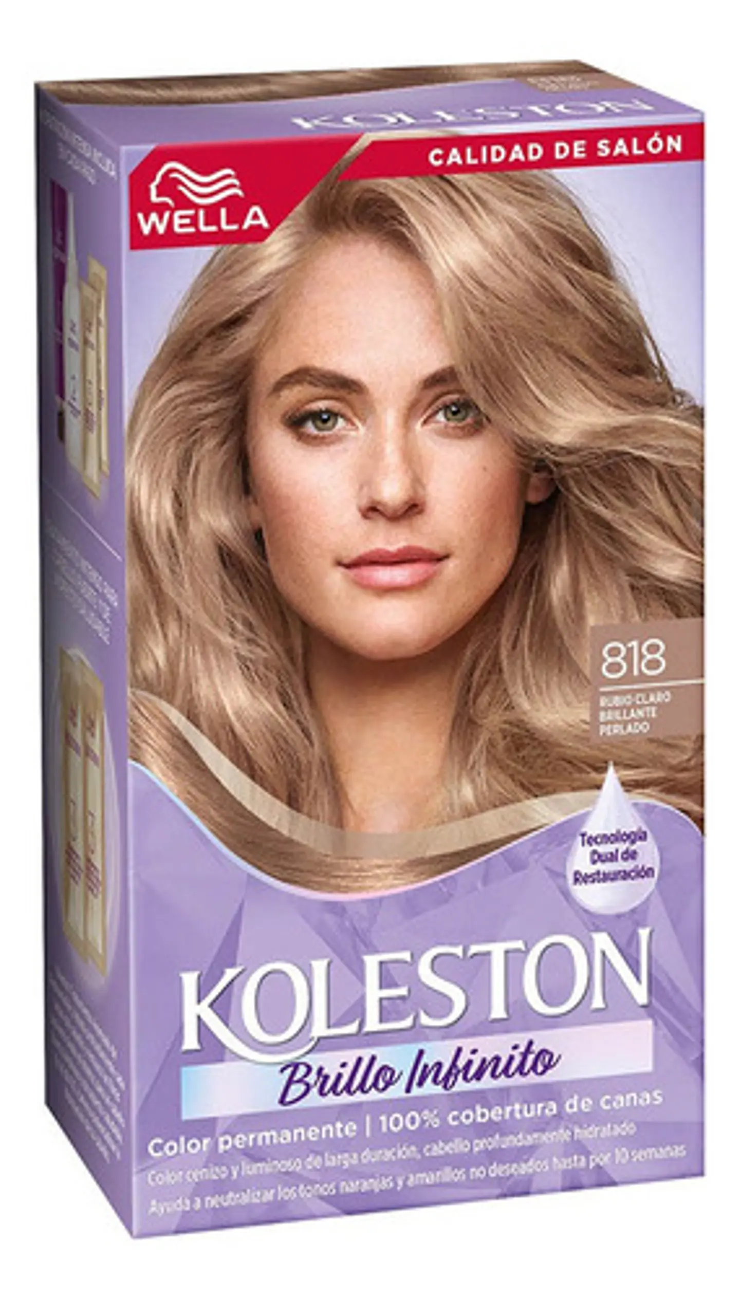 Koleston Brillo Infinito Rubio Claro Brillante Perlado 818 3