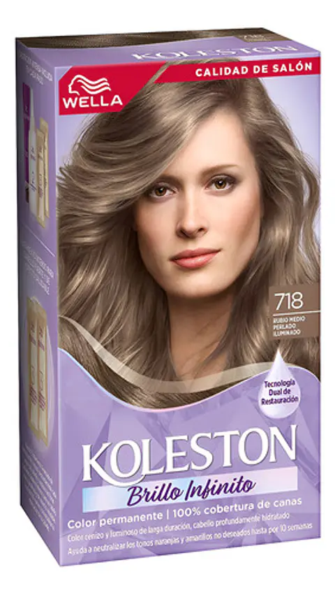 Koleston Tintura Per Brillo Infinito Rubio Medio Perlado 718