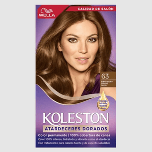 Kit De Tintura Permanente Koleston No. 63 Rubio Oscuro Dorado Ocaso Wella
