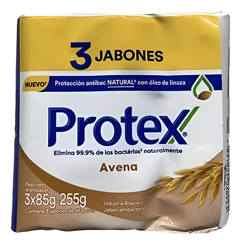 Jabon Protex Antibacterial Avena X3unidades