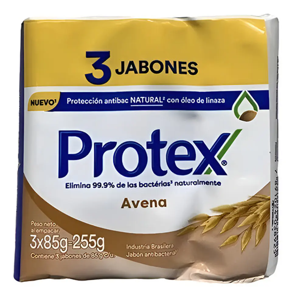Jabon Protex Antibacterial Avena X3unidades 1