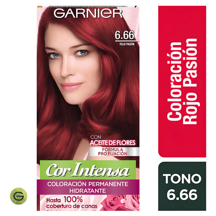 Coloración Nutrisse Cor Intensa Garnier Tintura Capilar Permanente Cor Intensa Tono Rojo Pasion Para Cabello X 45g 2