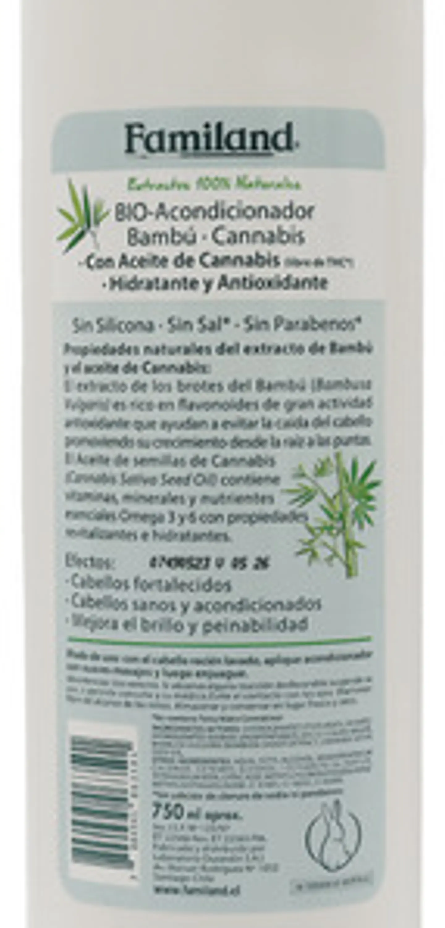 Acondicionador Familand 750ml Anti Caida C.bambú Bio Sin Sal 3