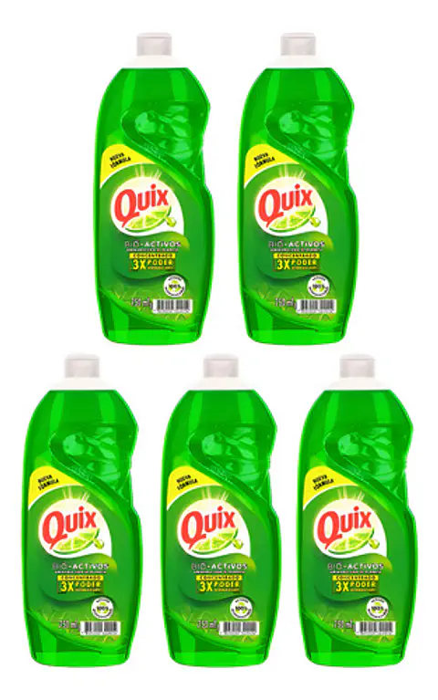 Pack 5 Lavaloza Quix Biodegradable Aroma Limón 750ml