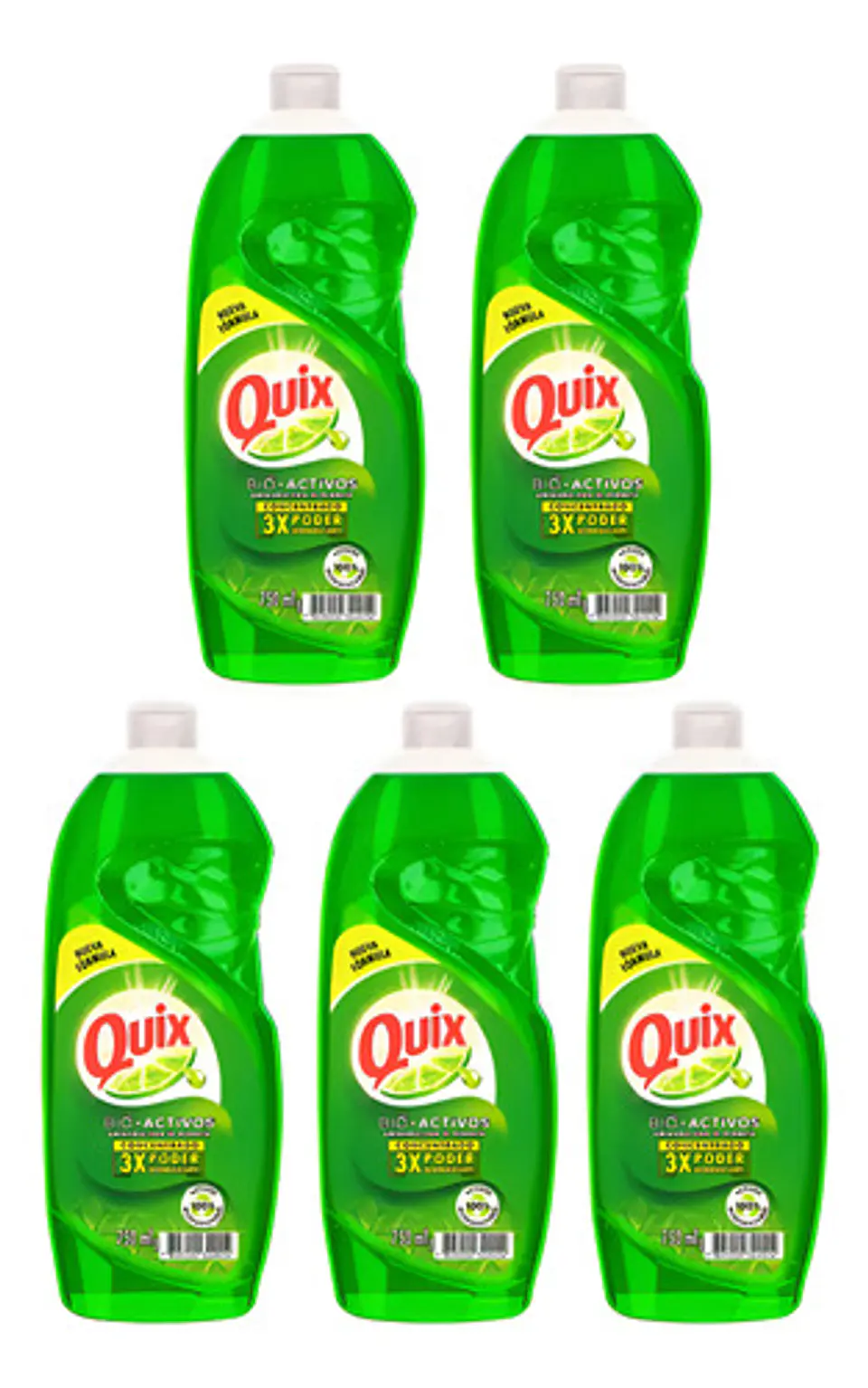 Pack 5 Lavaloza Quix Biodegradable Aroma Limón 750ml 1