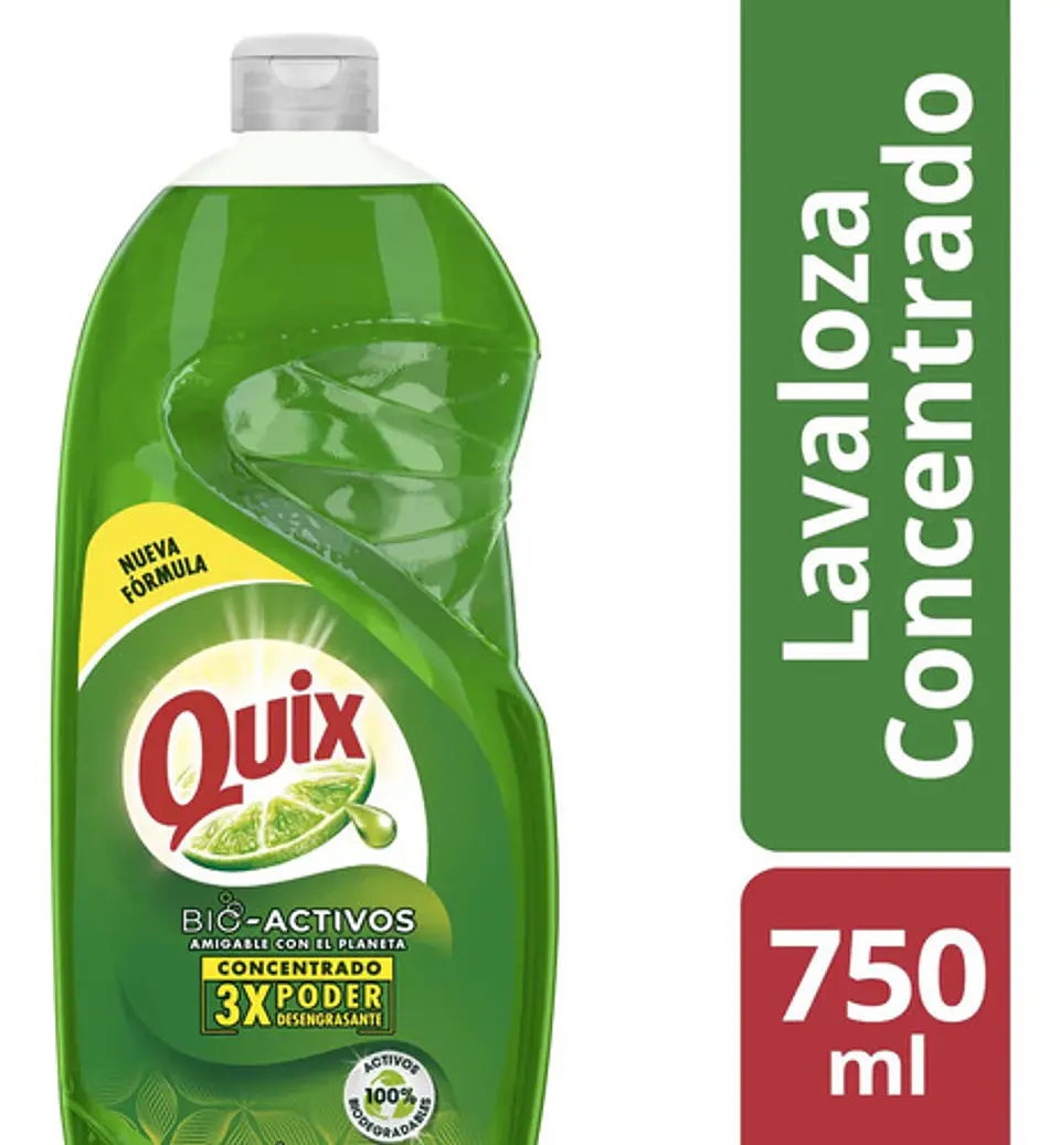 Pack 5 Lavaloza Quix Biodegradable Aroma Limón 750ml 2