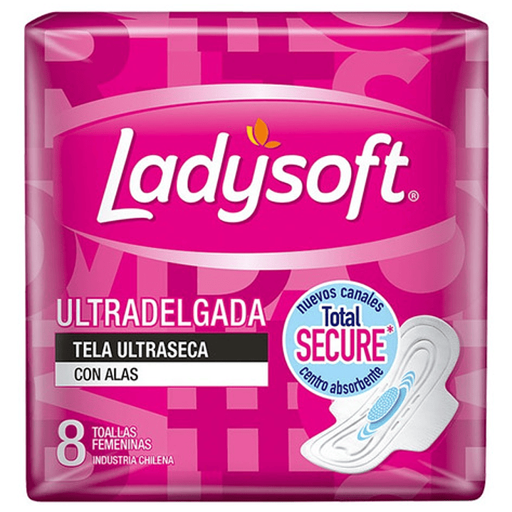 Ladysoft Toallas Femeninas Ultradelgada Con Alas 8 Unidades 2
