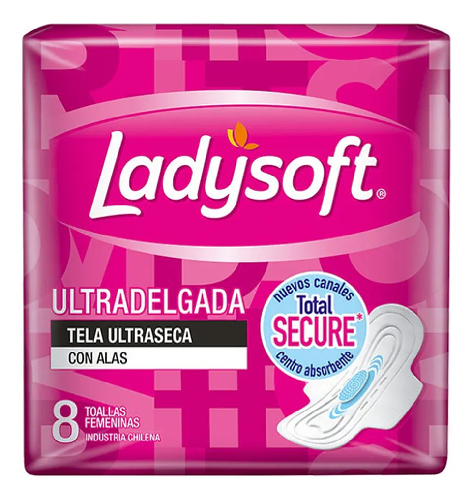 Ladysoft Toallas Femeninas Ultradelgada Con Alas 8 Unidades 2