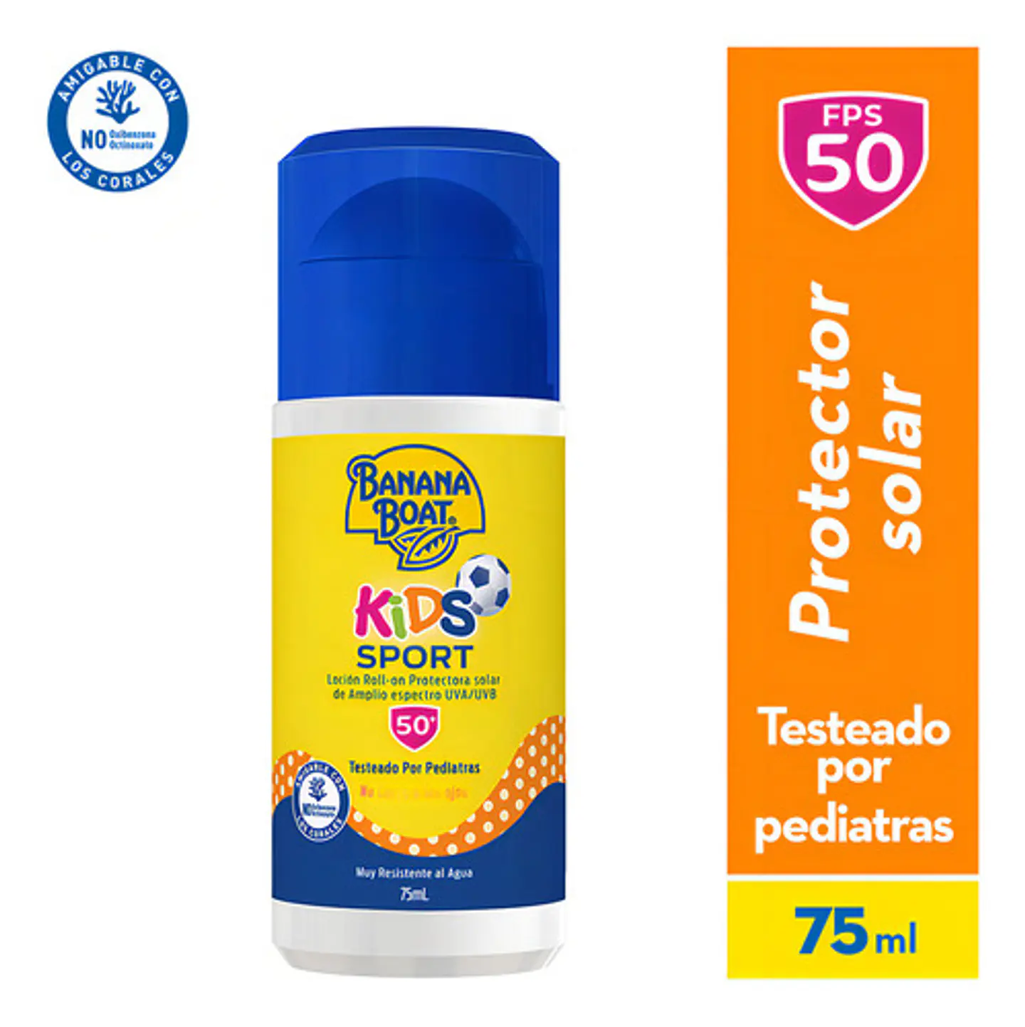 Protector Solar Banana Boat Kids Sport 50+ Fps Roll On 2.5 Oz 75ml 2