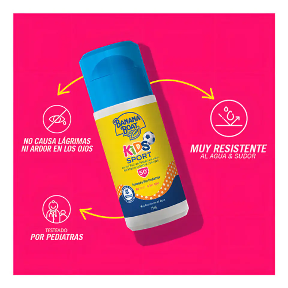 Protector Solar Banana Boat Kids Sport 50+ Fps Roll On 2.5 Oz 75ml 3