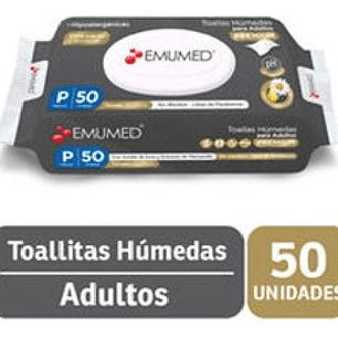 Emumed Toallita Humeda Adulto Premium - 50 - Unidad - 1 - Paquete
