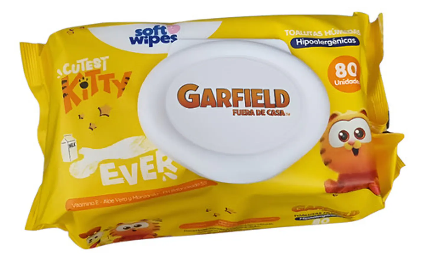 Toallitas Húmedas Winnex Soft Wipes Garfield Amarilla 80 Un. 1