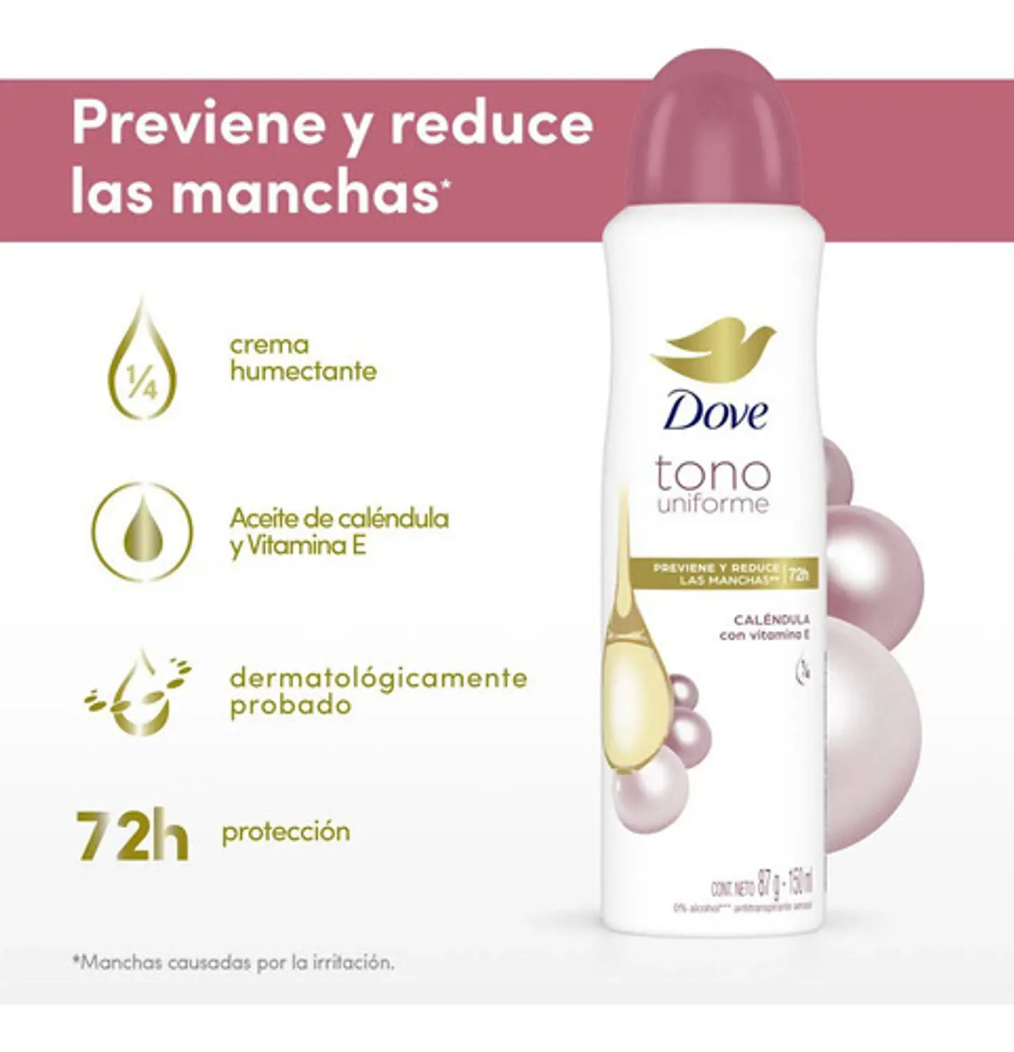 Desodorante Dove Tono Uniforme Mujer 72h Pack 4 Unidades 5