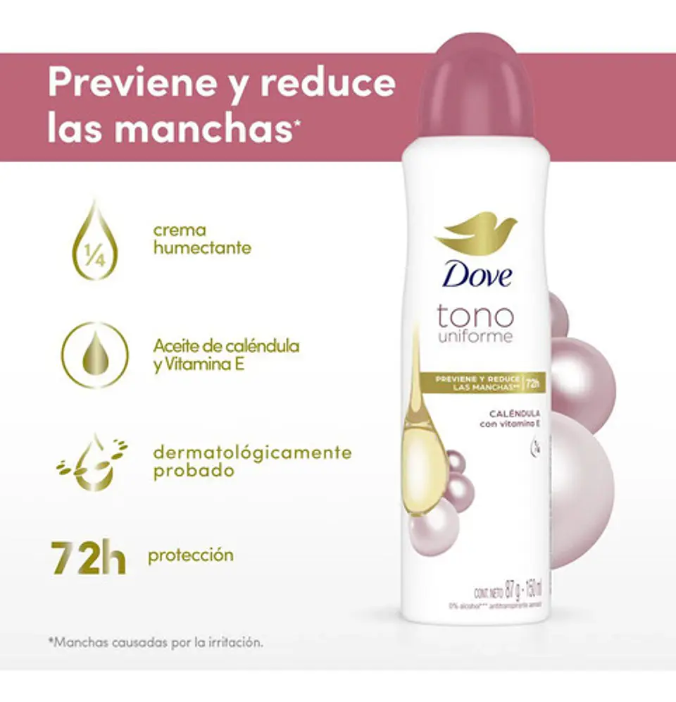 Desodorante Dove Tono Uniforme Mujer 72h Pack 4 Unidades 5