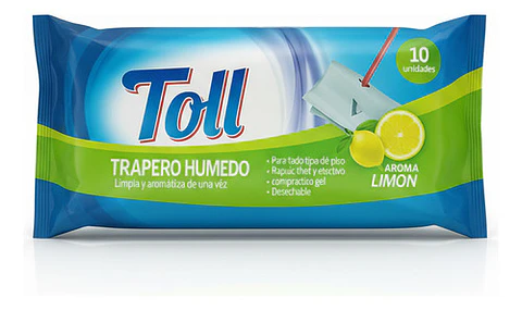 Trapero Humedo Toll Aroma Limón - Paquete 10 Unidades