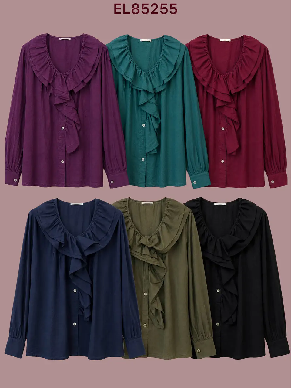 Camisa com folhos, 100% algodão 1