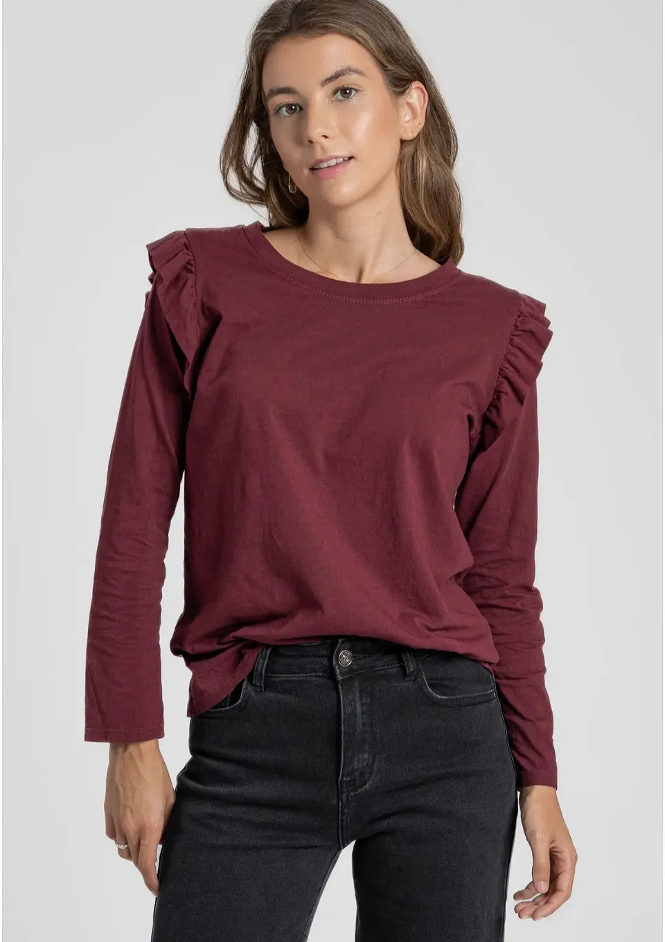 Blusa manga comprida 95% algodão 4