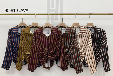 Camisa riscas acetinada