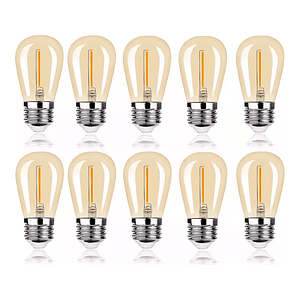 Pack 10 Ampolleta Led Vintage E27 / 1w 220v Luz Cálida
