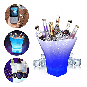 Hielera Parlante Cubetera Led Bluetooth Grande 7lts Portátil 