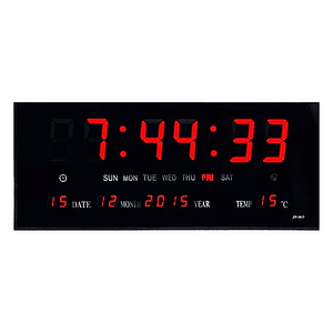 Reloj Digital Pared Led Dia Fecha Temperatura Grande 45x22cm