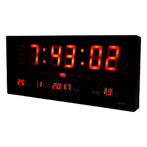 Reloj Digital Pared Led Dia Fecha Temperatura Grande 45x22cm