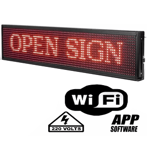 Letrero Led Luminoso Programable Unicolor 100x20 Cm Wifi