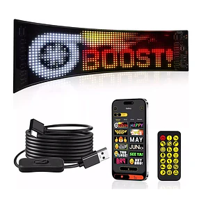 Letrero Led Flexible Programable Usb Para Auto 12x59