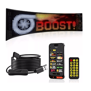 Letrero Led Flexible Programable Usb Para Auto 12x59