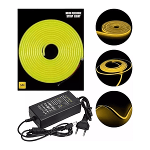 Kit Manguera Luz Neón 5 Mts + Fuente + Ficha 12v Exterior