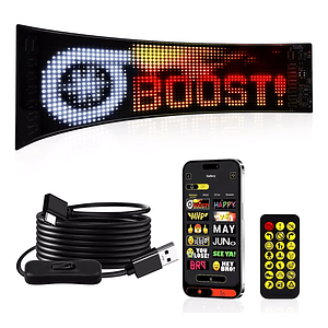 Letrero Led Flexible Programable Usb Para Auto 12x59 Cm